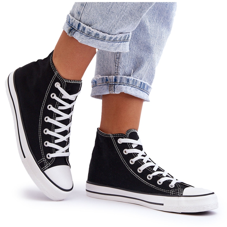 FR1 Sneakers alte classiche da donna nere e bianche Remos nero