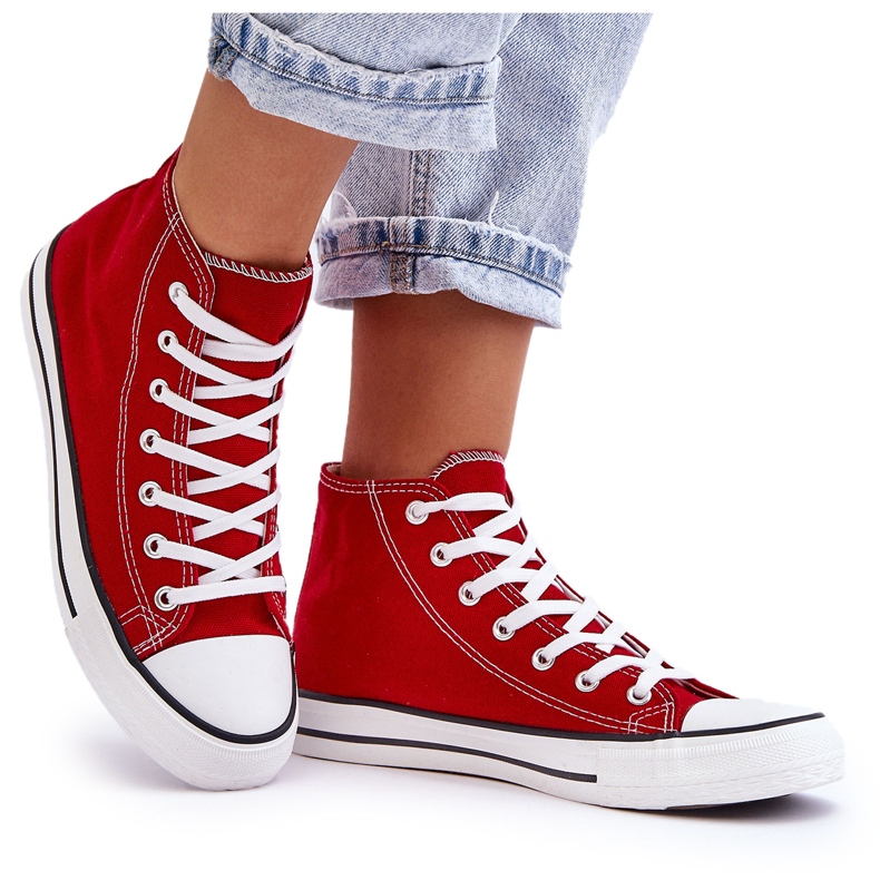 FR1 Sneakers alte classiche da donna rosse Remos rosso