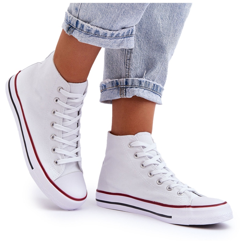 Sneakers alte classiche da donna bianche Remos bianca