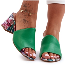 Lewski Shoes Scarpe Leski con tacco alto in pelle da donna 3209/K Verde