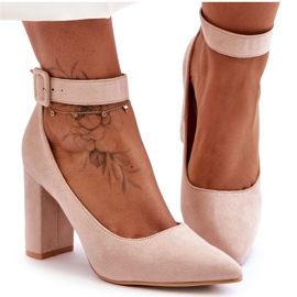 Décolleté Eleganti in Pelle Scamosciata Beige Gloria