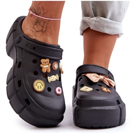 Ciabatte in gommapiuma da donna Crocs con abbellimenti Black Marlett nero