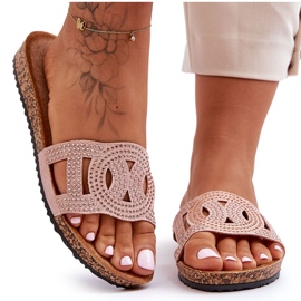 Pantofole da donna con borchie rosa Evelins