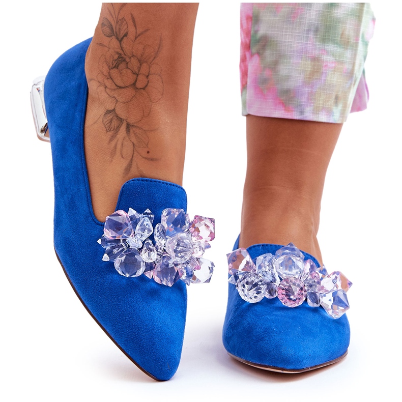 PS1 Mocassini con tacco piatto impreziositi da donna Blu Sloane