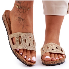 Ciabatte Donna Con Borchie Beige Evelins