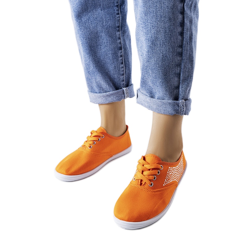 Sneakers arancioni con strass di Godfrey arancia