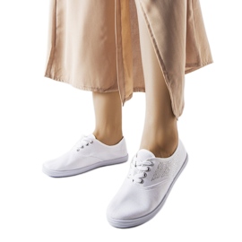 Sneakers bianche con strass di Godfrey bianco