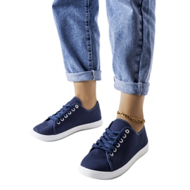 Sneakers in tessuto blu navy di Razan