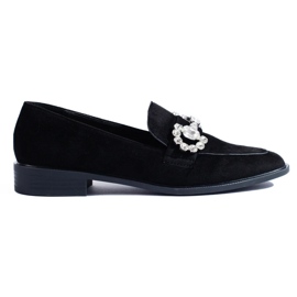Mocassini in camoscio nero con fibbia Shelovet