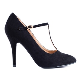 Décolleté con tacco in camoscio nero di Shelovet