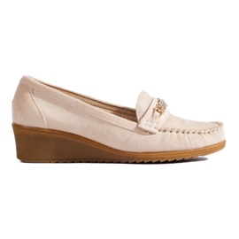 Scarpe con zeppa in camoscio beige di Shelovet
