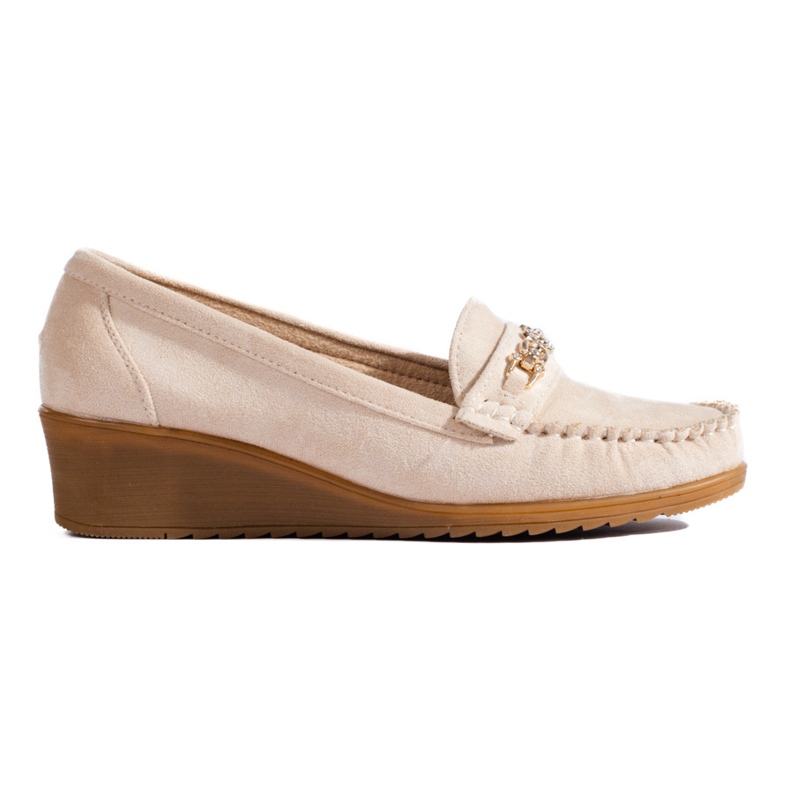 Scarpe con zeppa in camoscio beige di Shelovet