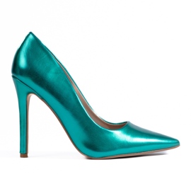 Décolleté verde metallizzato con tacco alto di Shelovet