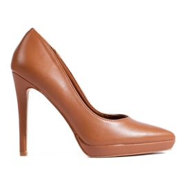 Eleganti décolleté marroni con tacco alto di Shelovet marrone
