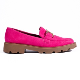 Francesina in camoscio con catena Shelovet fucsia rosa