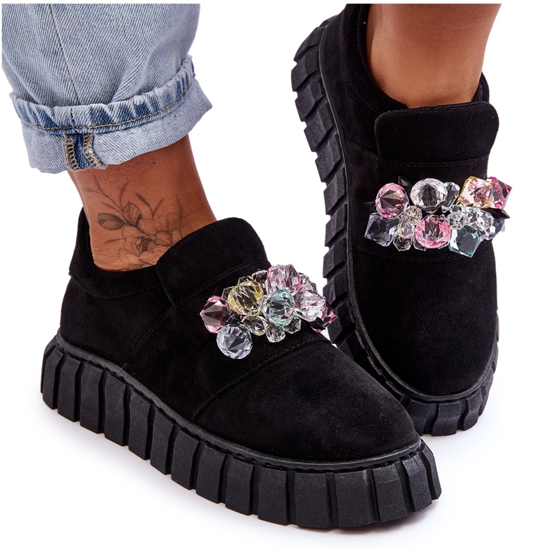 PS1 Scarpe sportive slip-on alla moda con decorazione Black Desire nero