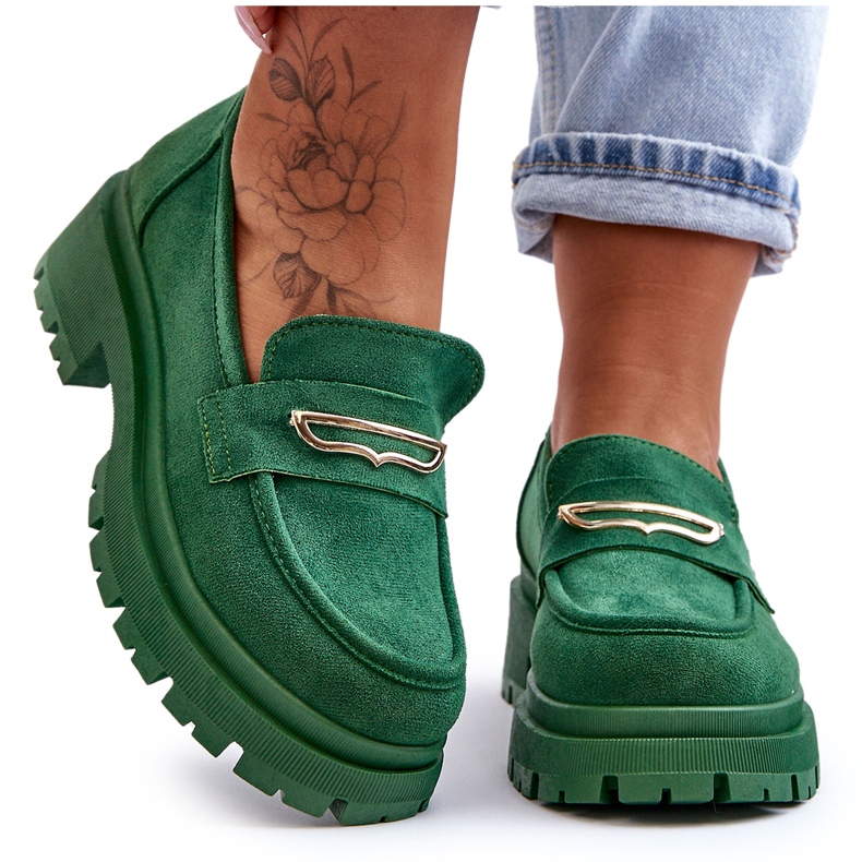 PS1 Mocassini Slip-on in pelle scamosciata da donna Verde Pure Love