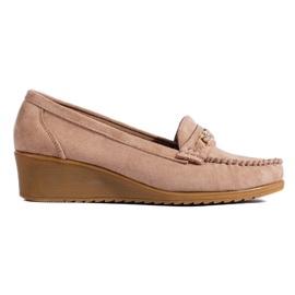 Scarpe con zeppa in camoscio beige di Shelovet