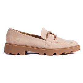 Scarpe scamosciate beige con catena di Shelovet
