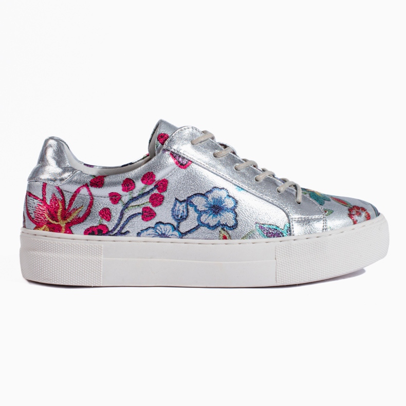 Sneaker Shelovet argento floreale d'argento