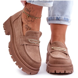 PS1 Mocassini Slip-on in pelle scamosciata da donna Beige scuro Pure Love