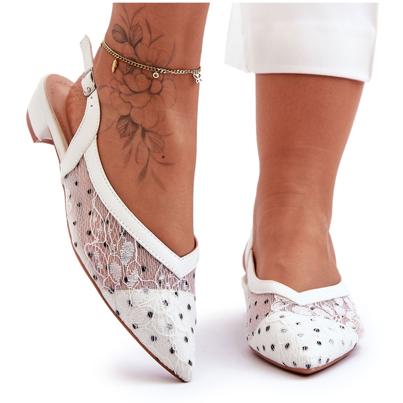 PG1 Ballerine a pois da donna bianche Adore bianca