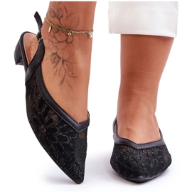 PG1 Ballerine floreali da donna nere Adore nero