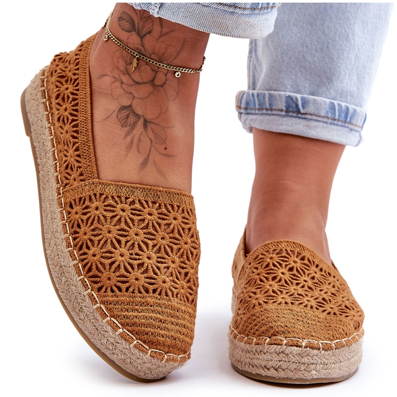 PG1 Espadrillas traforate Camel One Lover da donna marrone