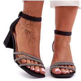 PG1 Sandali con tacco lucido Black Enenor nero