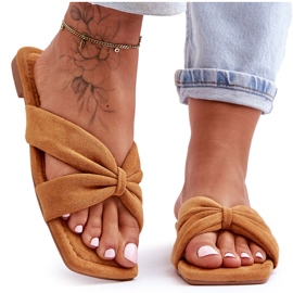 Pantofole in velluto da donna Camel Vanilla Sky marrone