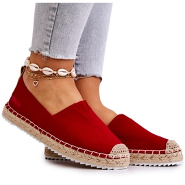 Espadrillas rosse su una suola intrecciata Big Star HH274494 rosso