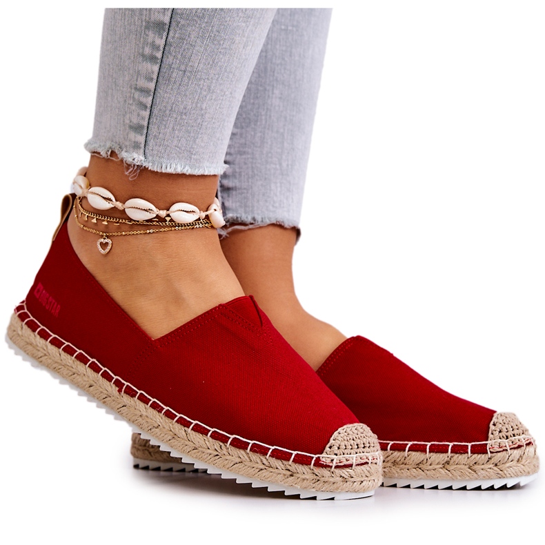 Espadrillas rosse su una suola intrecciata Big Star HH274494 rosso