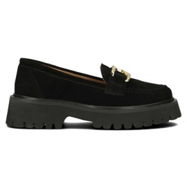Filippo DP4916 mocassino in pelle scamosciata sulla piattaforma nero