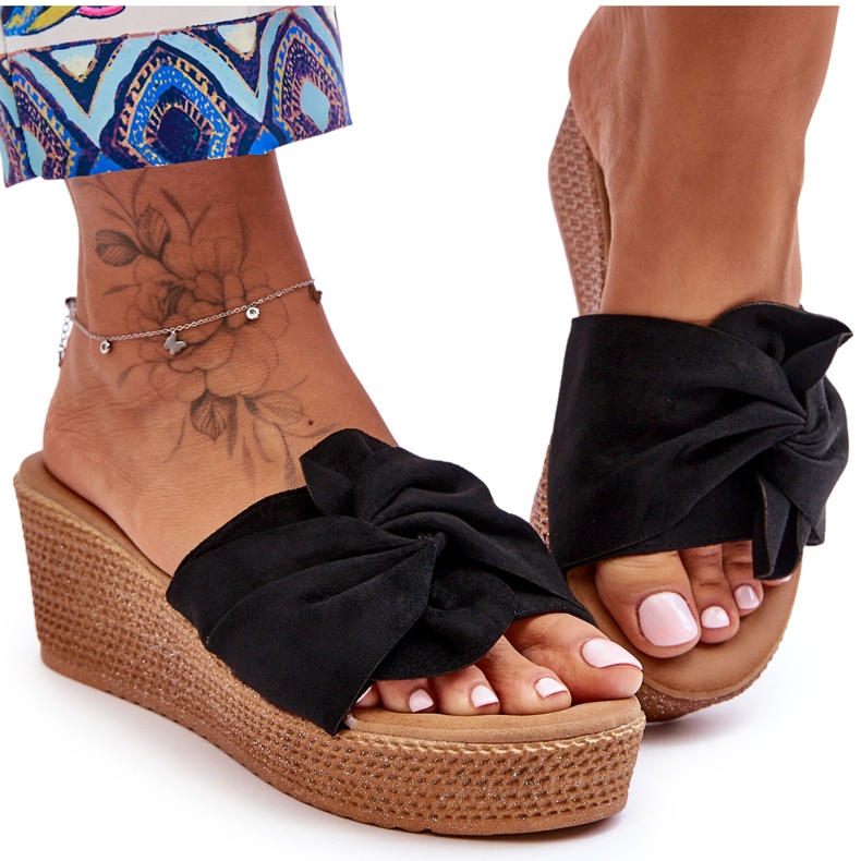 Ciabatte Donna con Zeppa Nero Calama