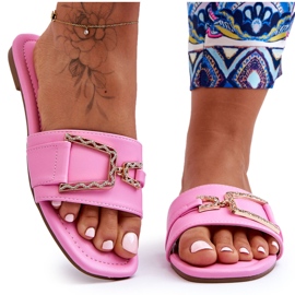 Pantofole impreziosite rosa classiche da donna