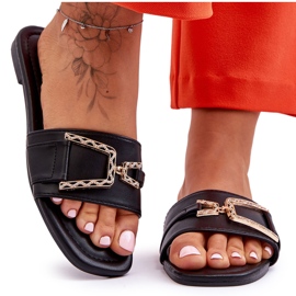 Pantofole impreziosite nere classiche da donna nero