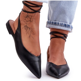 PG1 Ballerine stringate da donna nere Lilly Ann nero