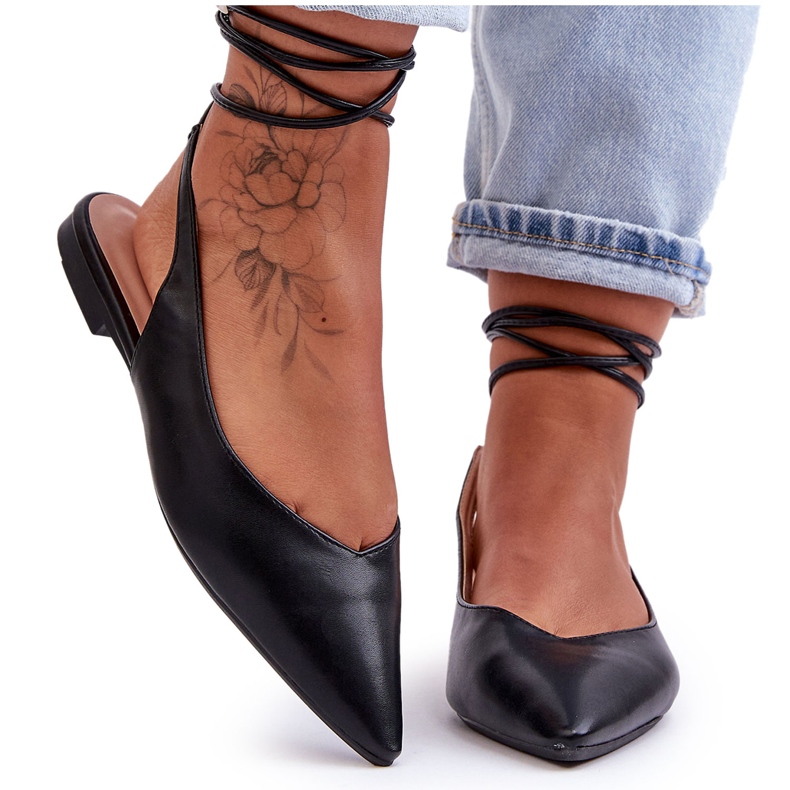 PG1 Ballerine stringate da donna nere Lilly Ann nero