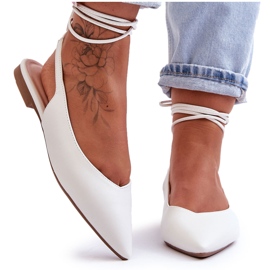 PG1 Ballerine stringate da donna bianche Lilly Ann bianco