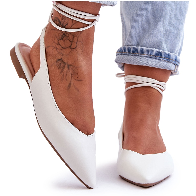 PG1 Ballerine stringate da donna bianche Lilly Ann bianca