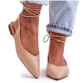 PG1 Ballerine da donna Lilly Ann nude con lacci beige