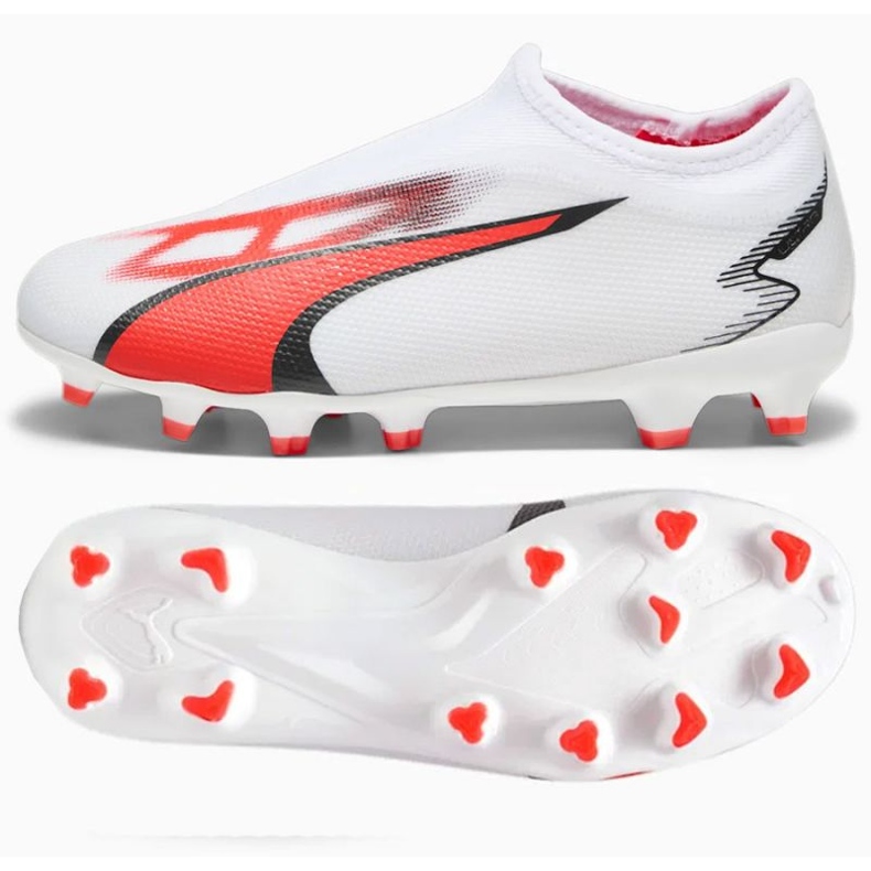Scarpe da calcio Puma Ultra Match Ll FG/AG Jr 107514-01 bianca bianca