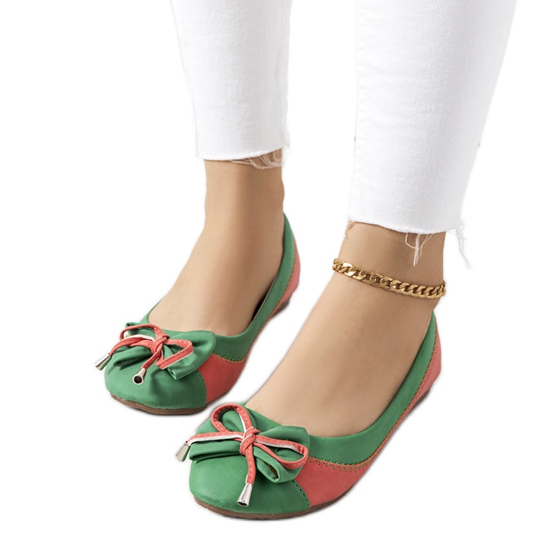 Ballerine verdi con fiocco di Eske verde