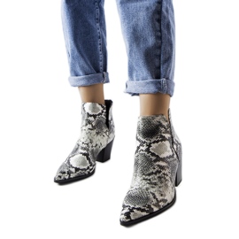 Stivali da cowboy corti bianchi con imitazione pelle di serpente di Iga bianco