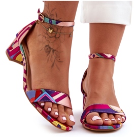 STEPHAN Sandali con tacco alto in raso fantasia Red Mix Ispirami! multicolore