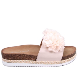 Pantofole a fiori beige del sud