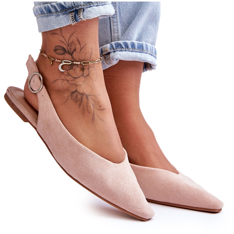 PS1 Ballerine da donna in camoscio rosa Kenra