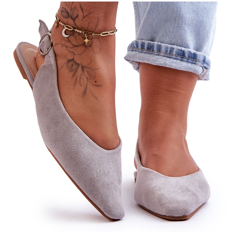 PS1 Ballerine da donna in camoscio grigio Kenra