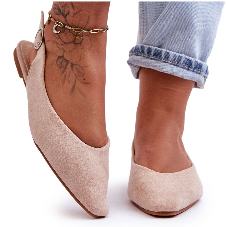 PS1 Ballerine da donna in camoscio beige Kenra