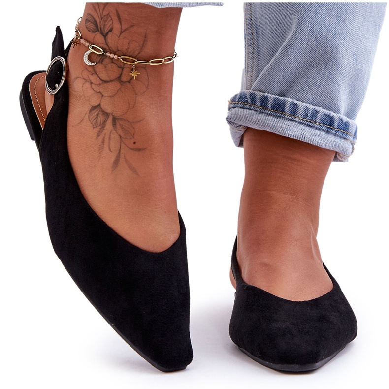 PS1 Ballerine da donna in camoscio nero Kenra